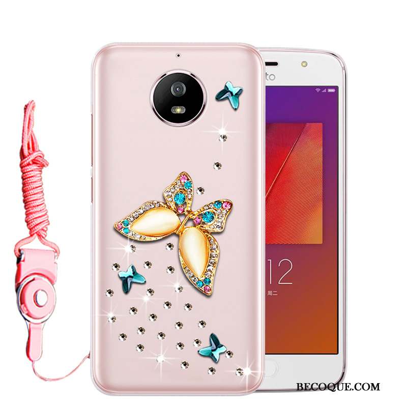 Moto G5s Rose Protection Strass Coque De Téléphone Tout Compris Incassable