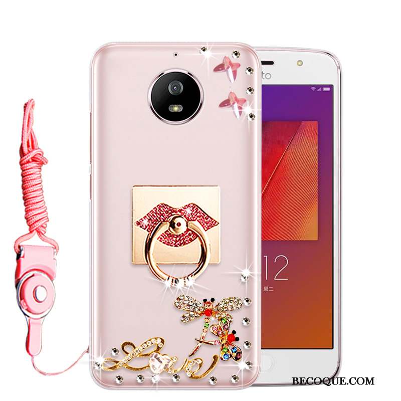 Moto G5s Rose Protection Strass Coque De Téléphone Tout Compris Incassable