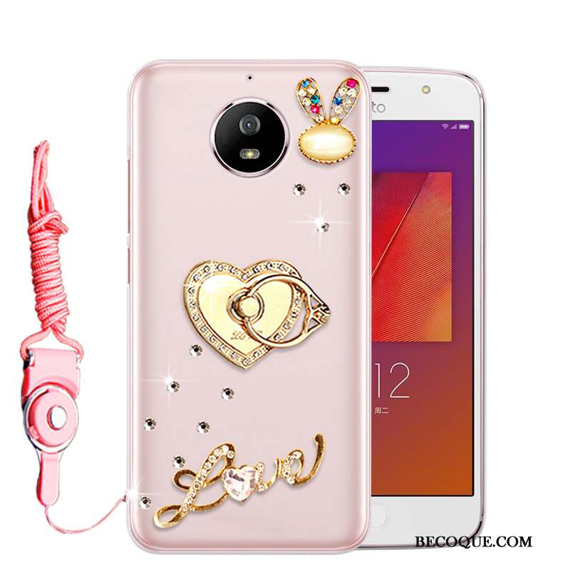 Moto G5s Rose Protection Strass Coque De Téléphone Tout Compris Incassable