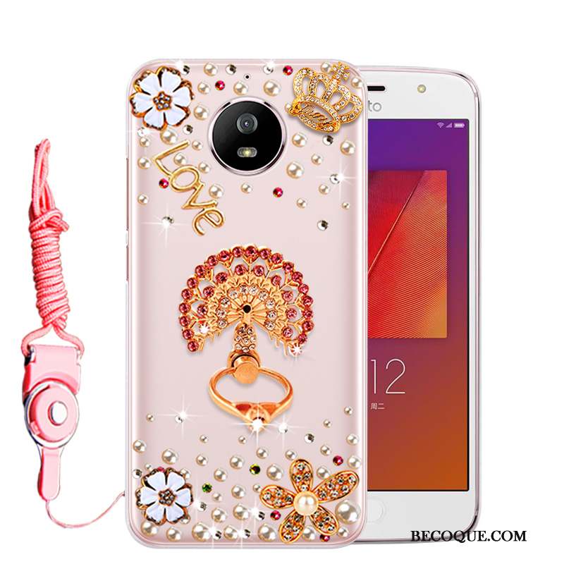 Moto G5s Rose Protection Strass Coque De Téléphone Tout Compris Incassable