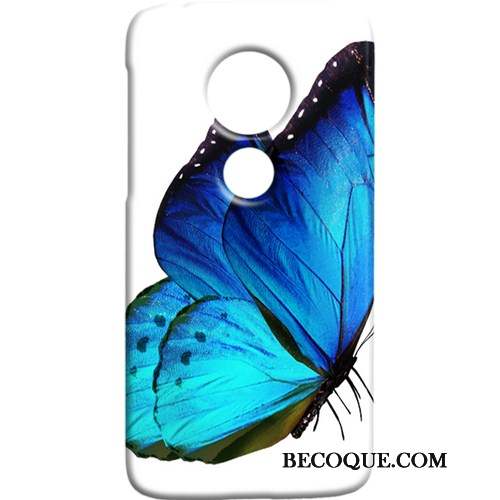 Moto G7 Coque Art Papillon Étui Protection Délavé En Daim Frais