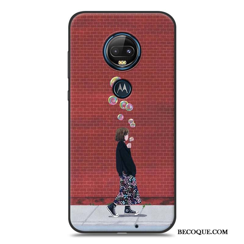 Moto G7 Coque De Téléphone Fluide Doux Vent Créatif Étui Personnalité