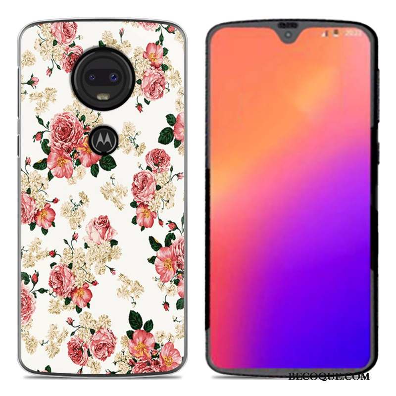 Moto G7 Coque En Silicone Fluide Doux Dessin Animé Noir Créatif Personnalité