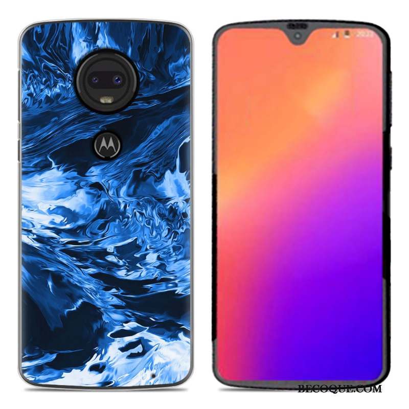 Moto G7 Coque En Silicone Fluide Doux Dessin Animé Noir Créatif Personnalité