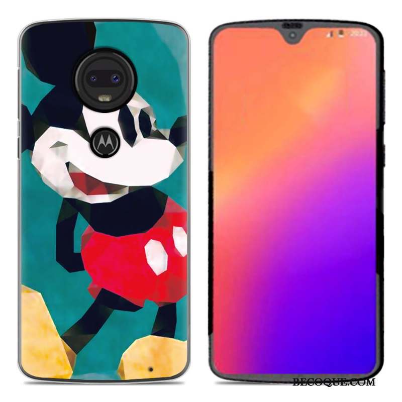 Moto G7 Coque En Silicone Fluide Doux Dessin Animé Noir Créatif Personnalité