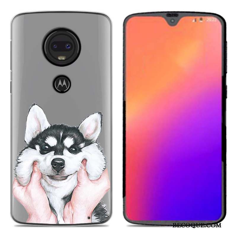 Moto G7 Coque En Silicone Fluide Doux Dessin Animé Noir Créatif Personnalité