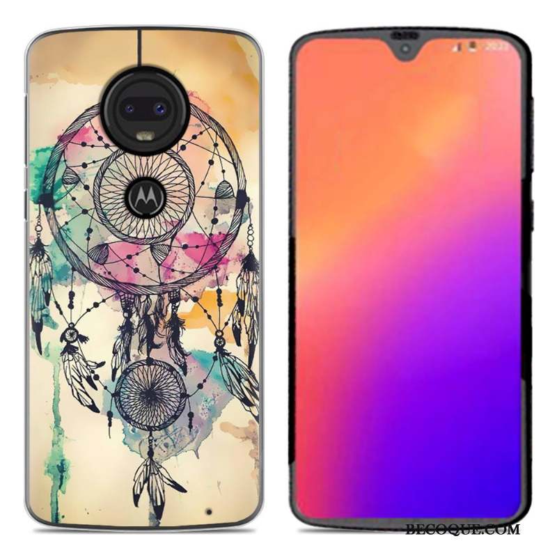 Moto G7 Coque En Silicone Fluide Doux Dessin Animé Noir Créatif Personnalité