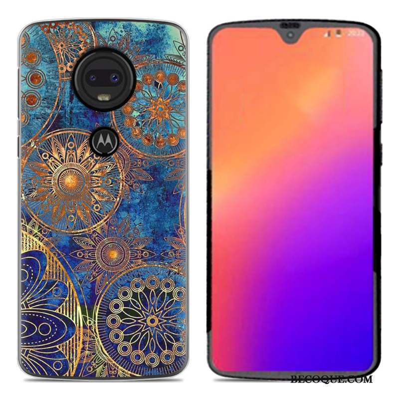 Moto G7 Coque En Silicone Fluide Doux Dessin Animé Noir Créatif Personnalité