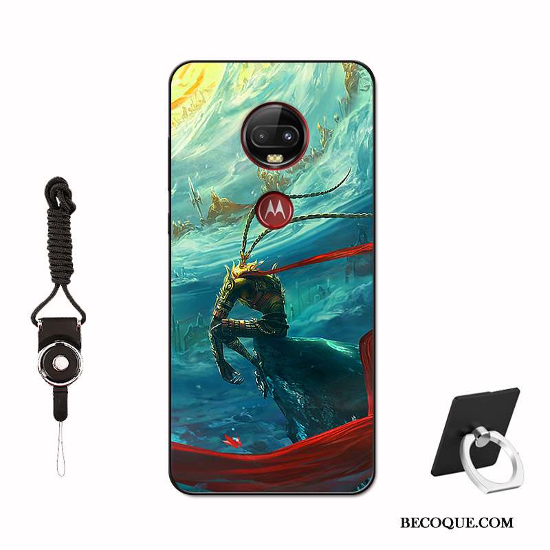 Moto G7 Coque Silicone Amoureux Net Rouge Incassable Peinture Téléphone Portable