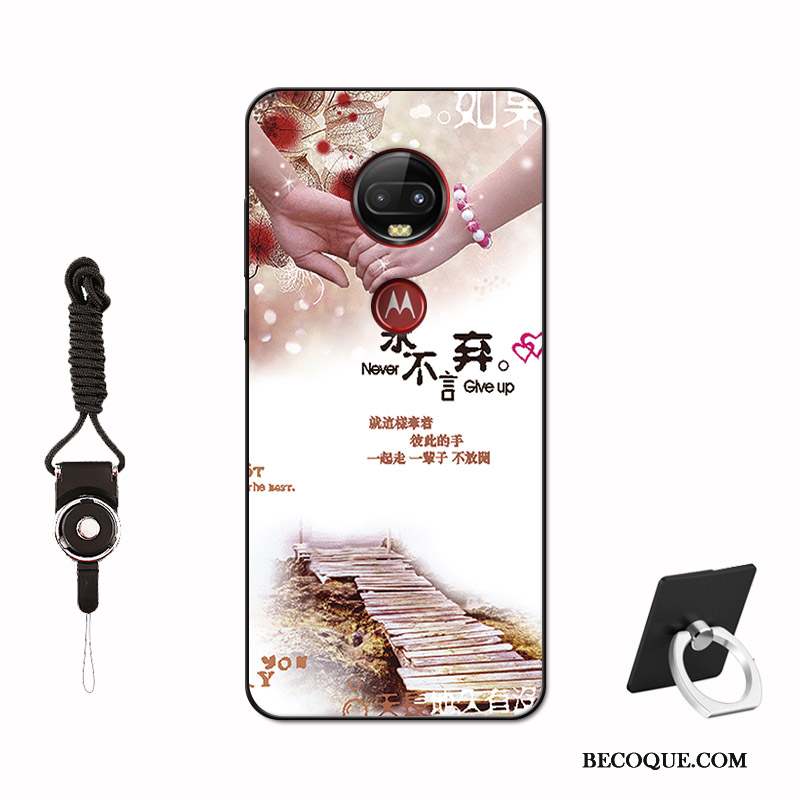 Moto G7 Coque Silicone Amoureux Net Rouge Incassable Peinture Téléphone Portable