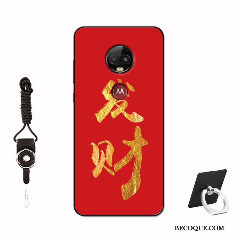 Moto G7 Coque Silicone Amoureux Net Rouge Incassable Peinture Téléphone Portable