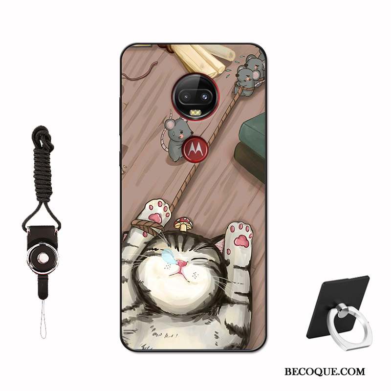 Moto G7 Coque Silicone Amoureux Net Rouge Incassable Peinture Téléphone Portable