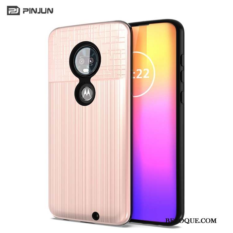 Moto G7 Coque Téléphone Portable Soie Incassable Soie Mulberry Modèle Fleurie Tissu