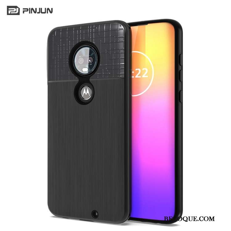 Moto G7 Coque Téléphone Portable Soie Incassable Soie Mulberry Modèle Fleurie Tissu