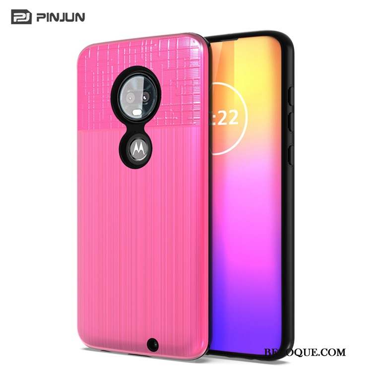 Moto G7 Coque Téléphone Portable Soie Incassable Soie Mulberry Modèle Fleurie Tissu