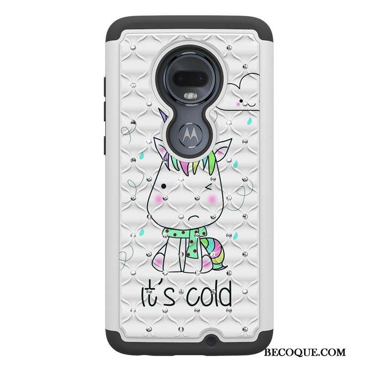 Moto G7 Peinture Dessin Animé Blanc Personnalité Tendance Coque