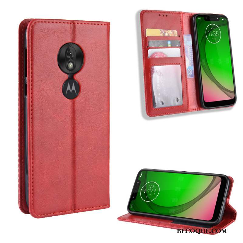 Moto G7 Play Coque Modèle Fleurie Protection Tendance Vintage Carte Incassable