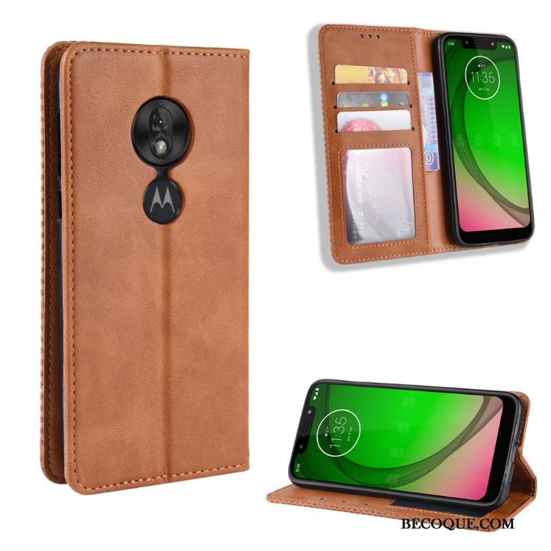 Moto G7 Play Coque Modèle Fleurie Protection Tendance Vintage Carte Incassable