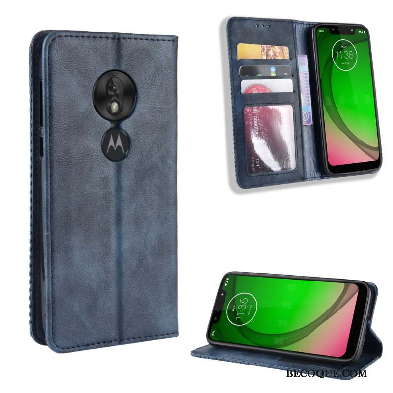 Moto G7 Play Coque Modèle Fleurie Protection Tendance Vintage Carte Incassable