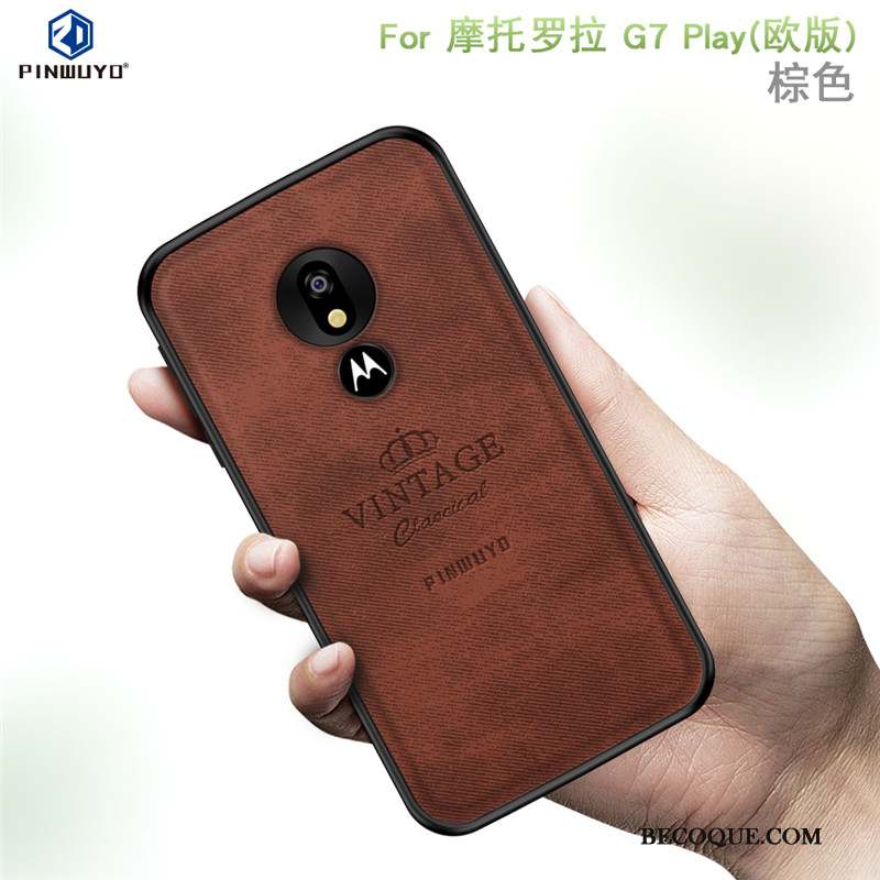 Moto G7 Play Europe Modèle Fleurie Tout Compris Coque De Téléphone Membrane Bleu