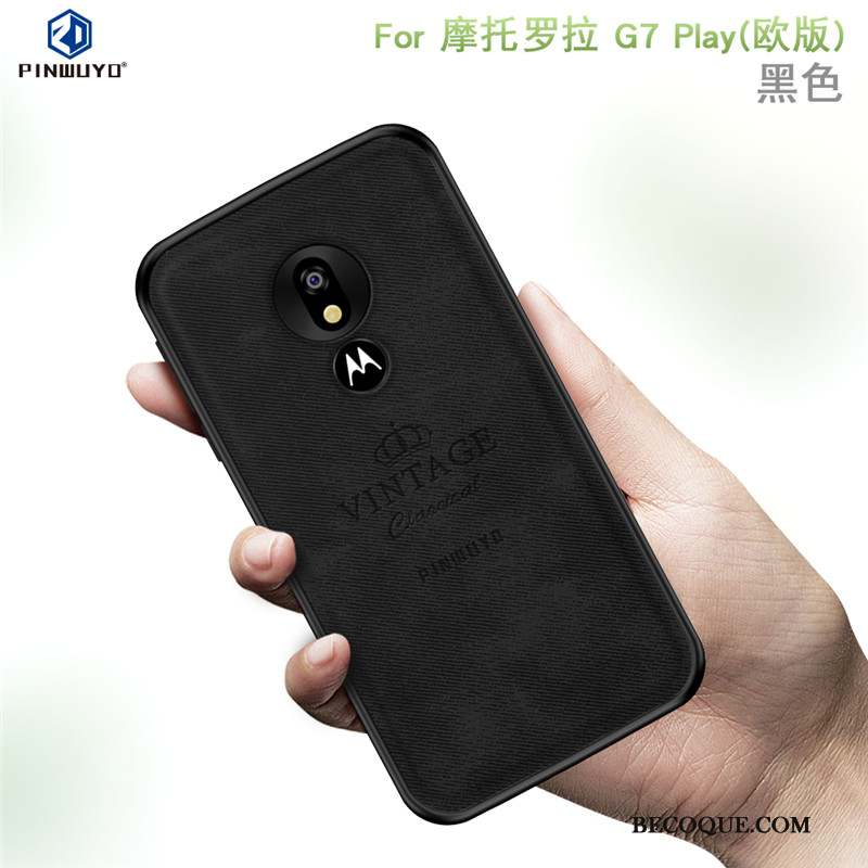 Moto G7 Play Europe Modèle Fleurie Tout Compris Coque De Téléphone Membrane Bleu