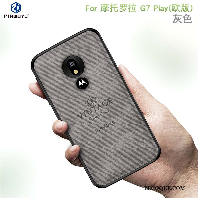 Moto G7 Play Europe Modèle Fleurie Tout Compris Coque De Téléphone Membrane Bleu