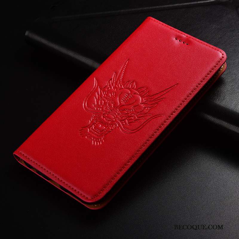 Moto G7 Play Modèle Fleurie Noir Dragon Étui Téléphone Portable Coque De Téléphone