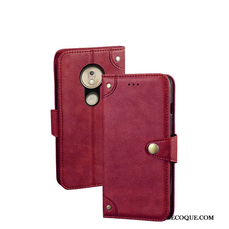 Moto G7 Play Étui En Cuir Protection Bleu Vent Coque Europe