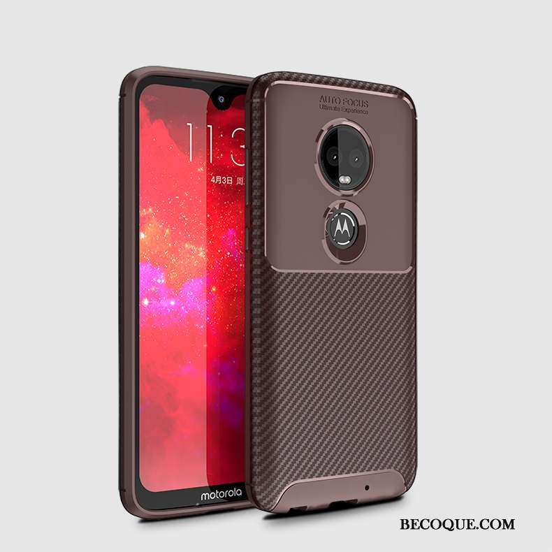 Moto G7 Plus Coque De Téléphone Marque De Tendance Fibre Créatif Très Mince Silicone