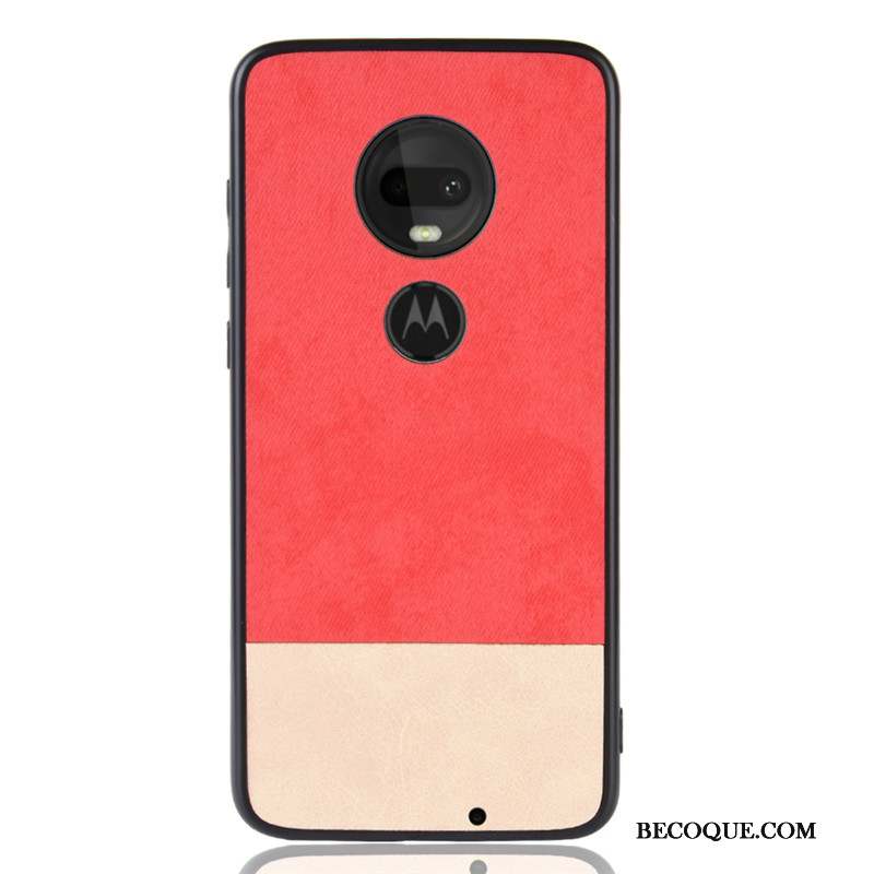 Moto G7 Plus Coque Incassable Tout Compris Protection Cuir Gris