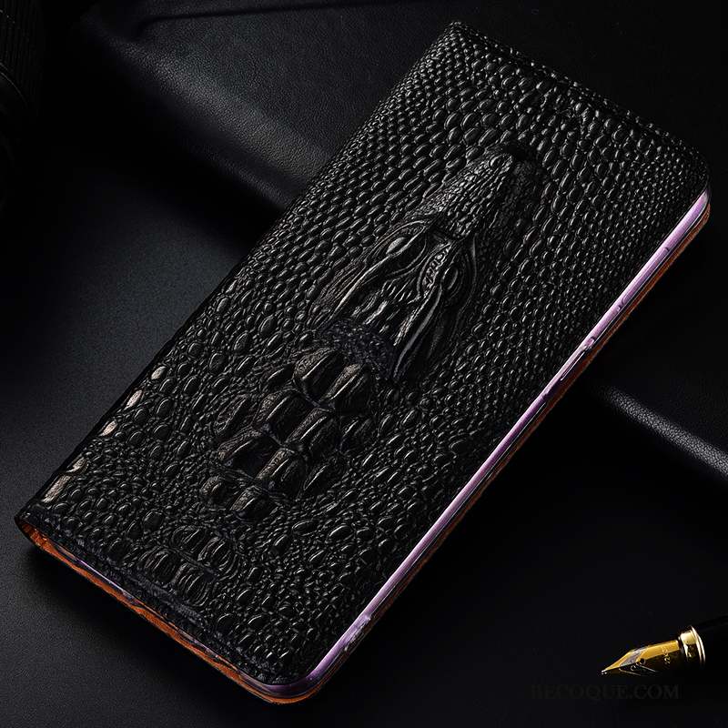 Moto G7 Plus Crocodile Europe Protection Cuir Véritable Bleu Coque De Téléphone