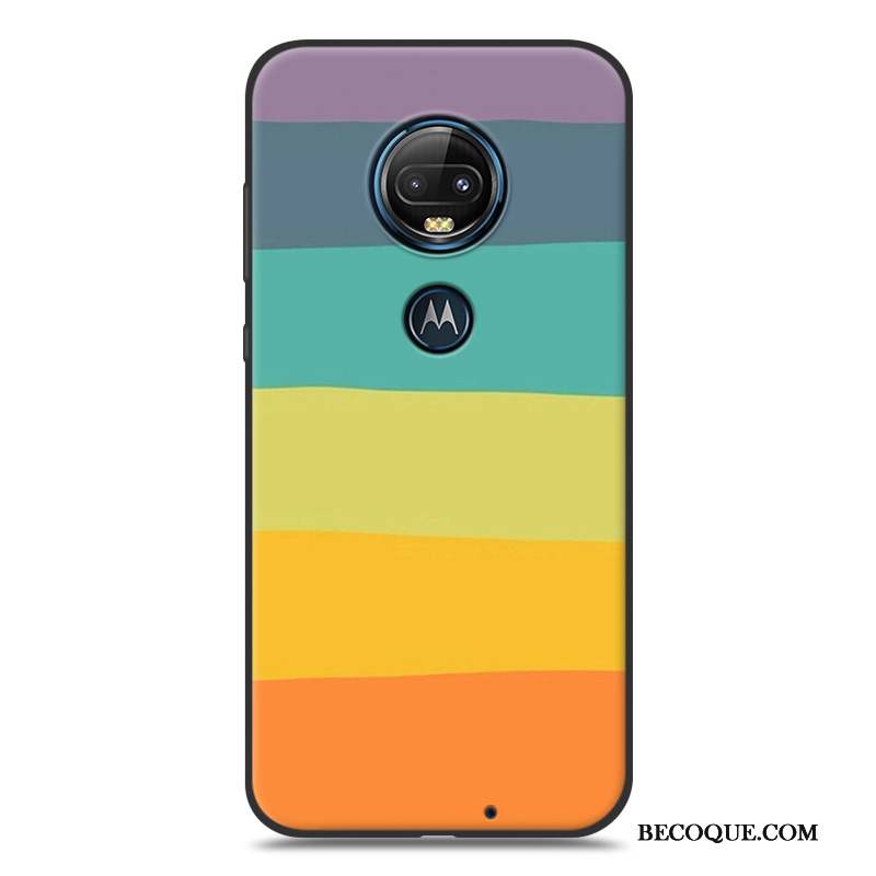 Moto G7 Plus Peinture Étui Tout Compris Coque De Téléphone Silicone Fluide Doux