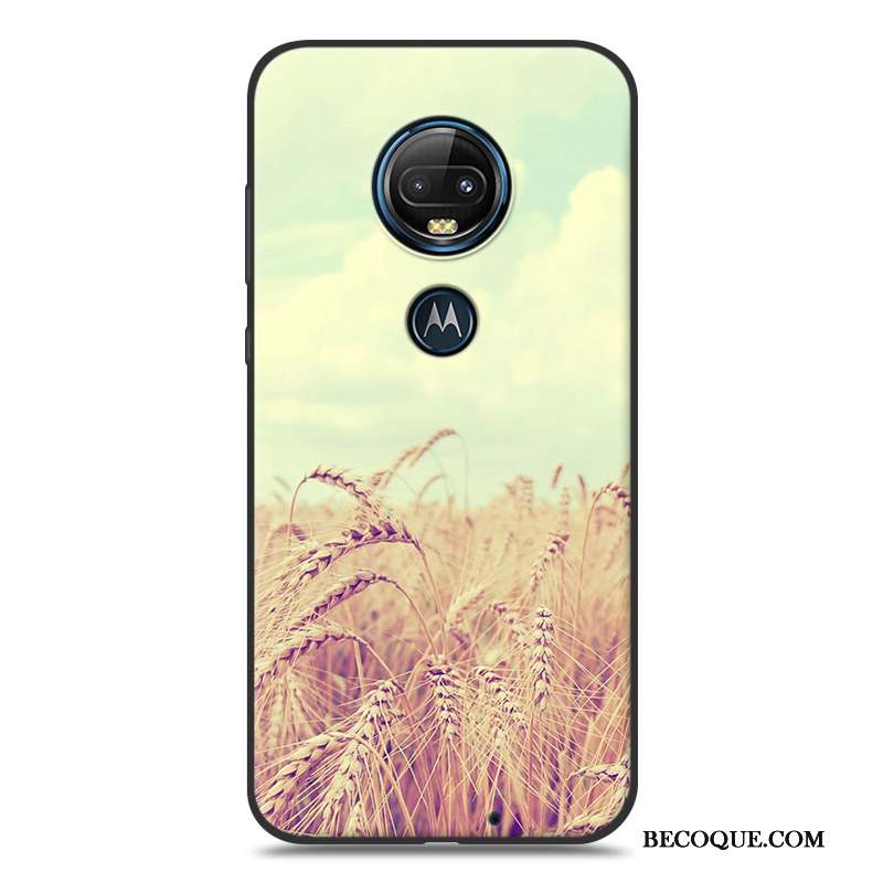 Moto G7 Plus Peinture Étui Tout Compris Coque De Téléphone Silicone Fluide Doux