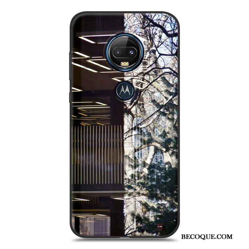 Moto G7 Plus Peinture Étui Tout Compris Coque De Téléphone Silicone Fluide Doux