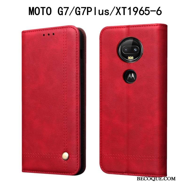 Moto G7 Plus Vintage Incassable Housse Protection Coque De Téléphone Étui