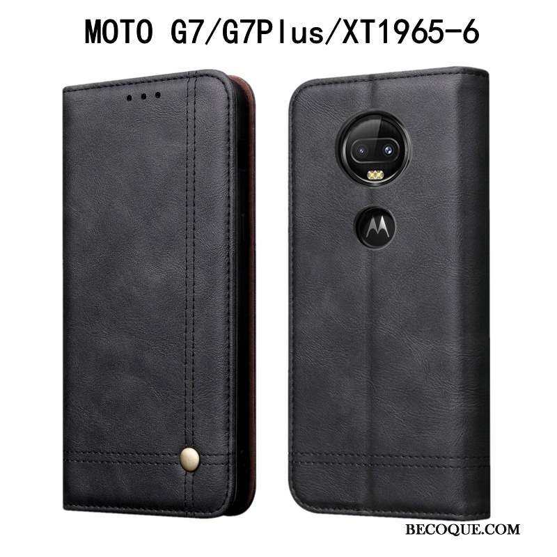 Moto G7 Plus Vintage Incassable Housse Protection Coque De Téléphone Étui