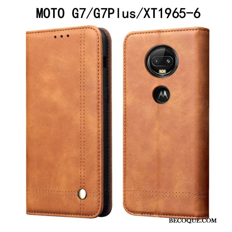 Moto G7 Plus Vintage Incassable Housse Protection Coque De Téléphone Étui