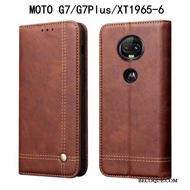 Moto G7 Plus Vintage Incassable Housse Protection Coque De Téléphone Étui