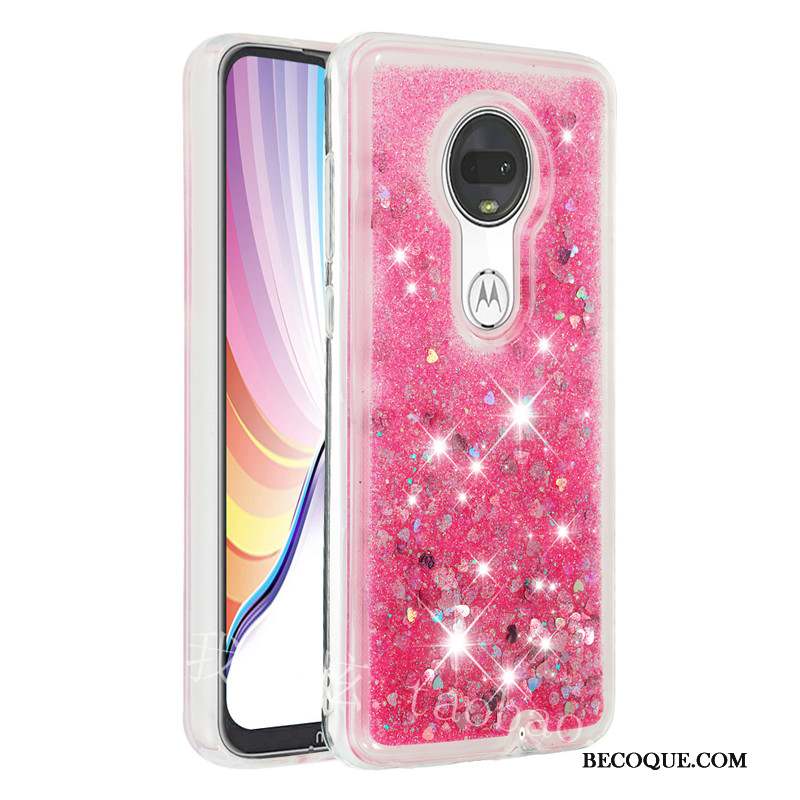 Moto G7 Plus Étui Quicksand Fluide Doux Violet Coque De Téléphone