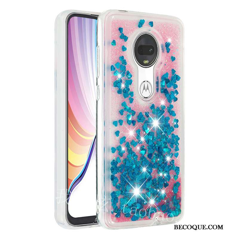 Moto G7 Plus Étui Quicksand Fluide Doux Violet Coque De Téléphone