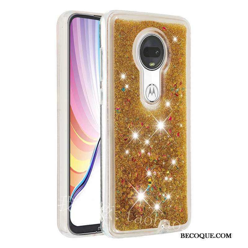 Moto G7 Plus Étui Quicksand Fluide Doux Violet Coque De Téléphone