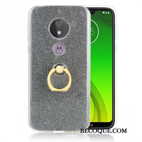 Moto G7 Power Coque Protection Argent Support Europe Étui Fluide Doux