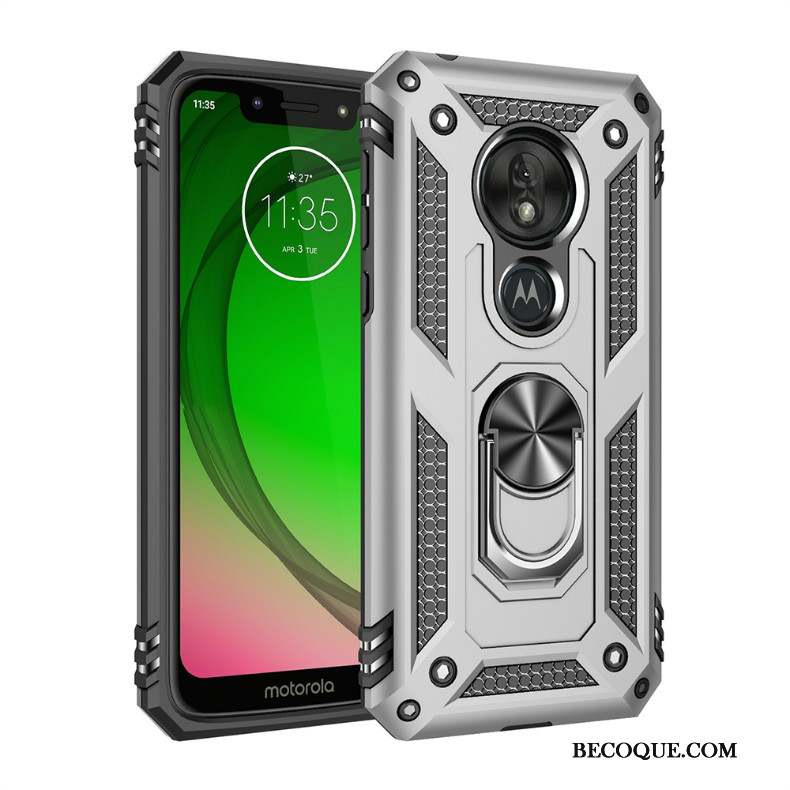 Moto G7 Power Coque À Bord Trois Défenses Tout Compris Protection Étui Magnétisme