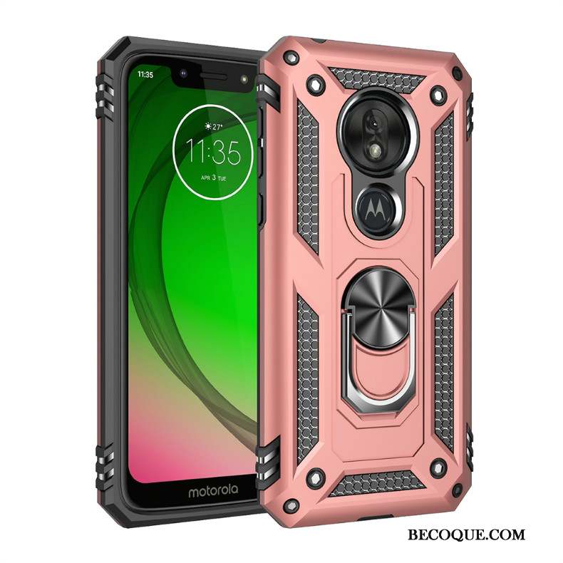 Moto G7 Power Coque À Bord Trois Défenses Tout Compris Protection Étui Magnétisme