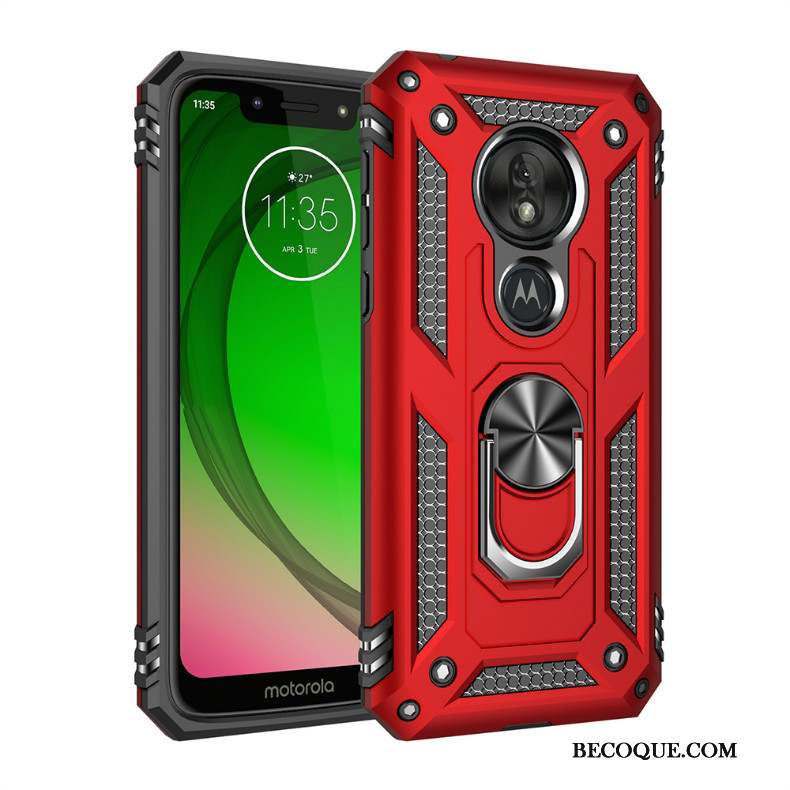 Moto G7 Power Coque À Bord Trois Défenses Tout Compris Protection Étui Magnétisme