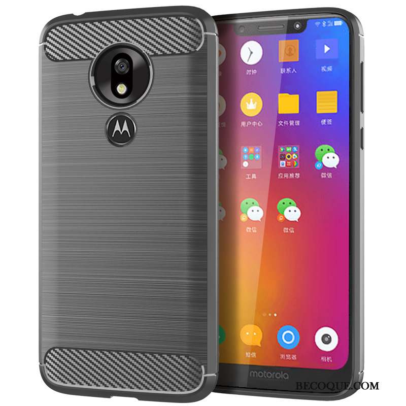 Moto G7 Power Incassable Soie Silicone Coque De Téléphone Modèle Fleurie Fluide Doux