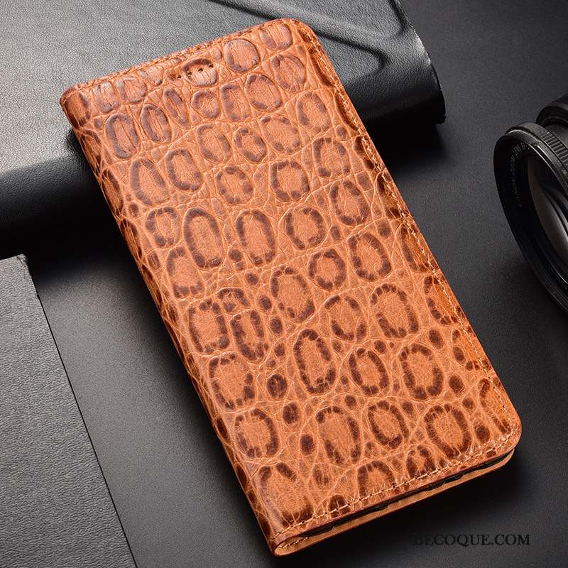 Moto G8 Coque Tout Compris Modèle Fleurie Cuir Véritable Étui Protection Rouge