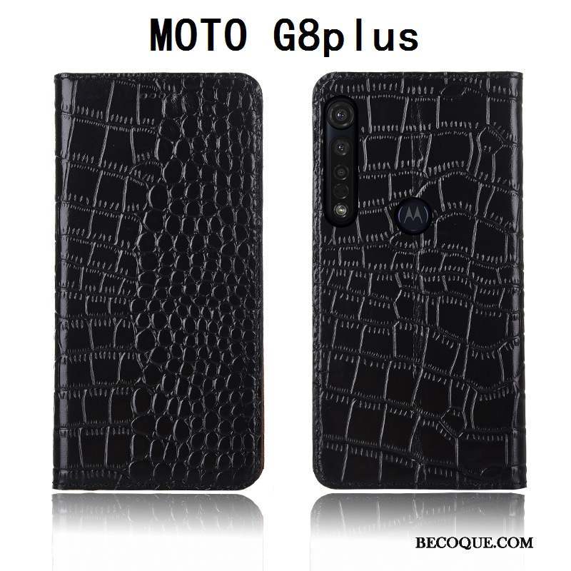 Moto G8 Plus Coque Nouveau Crocodile Clamshell Tout Compris Fluide Doux