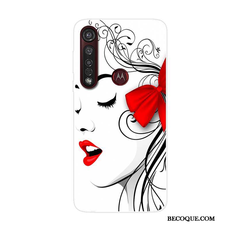 Moto G8 Plus Dessin Animé Téléphone Portable Rouge Tendance Coque De Téléphone Étui