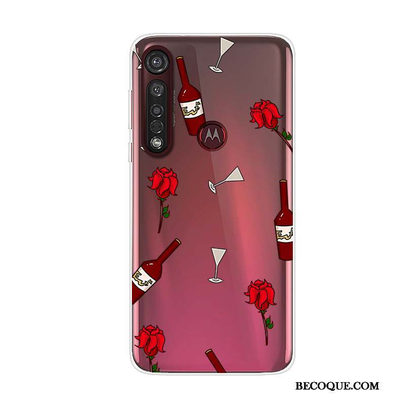 Moto G8 Plus Dessin Animé Téléphone Portable Rouge Tendance Coque De Téléphone Étui